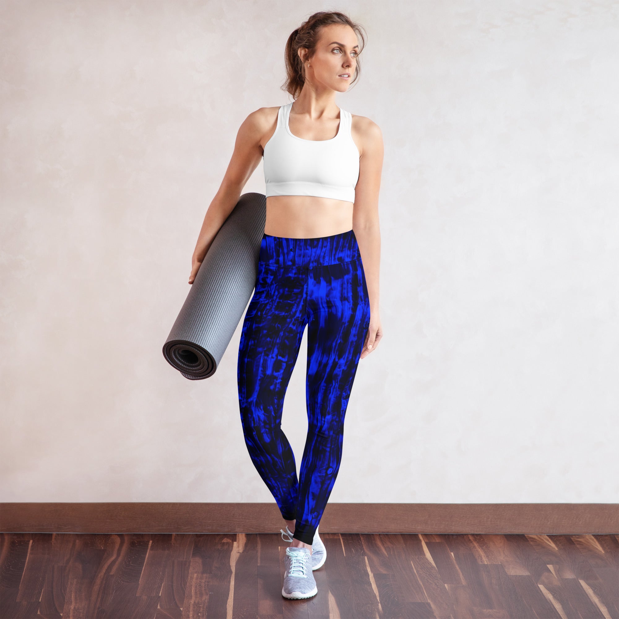 Yoga Pants. Gym High Waist Leggings. Dance Leggings Set. "Mood Indigo" Activewear by WickedYo.